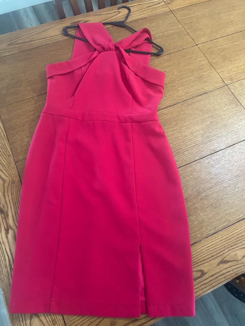 Adelyn Rae Fuchsia One-Shoulder Twist Sheath Dress